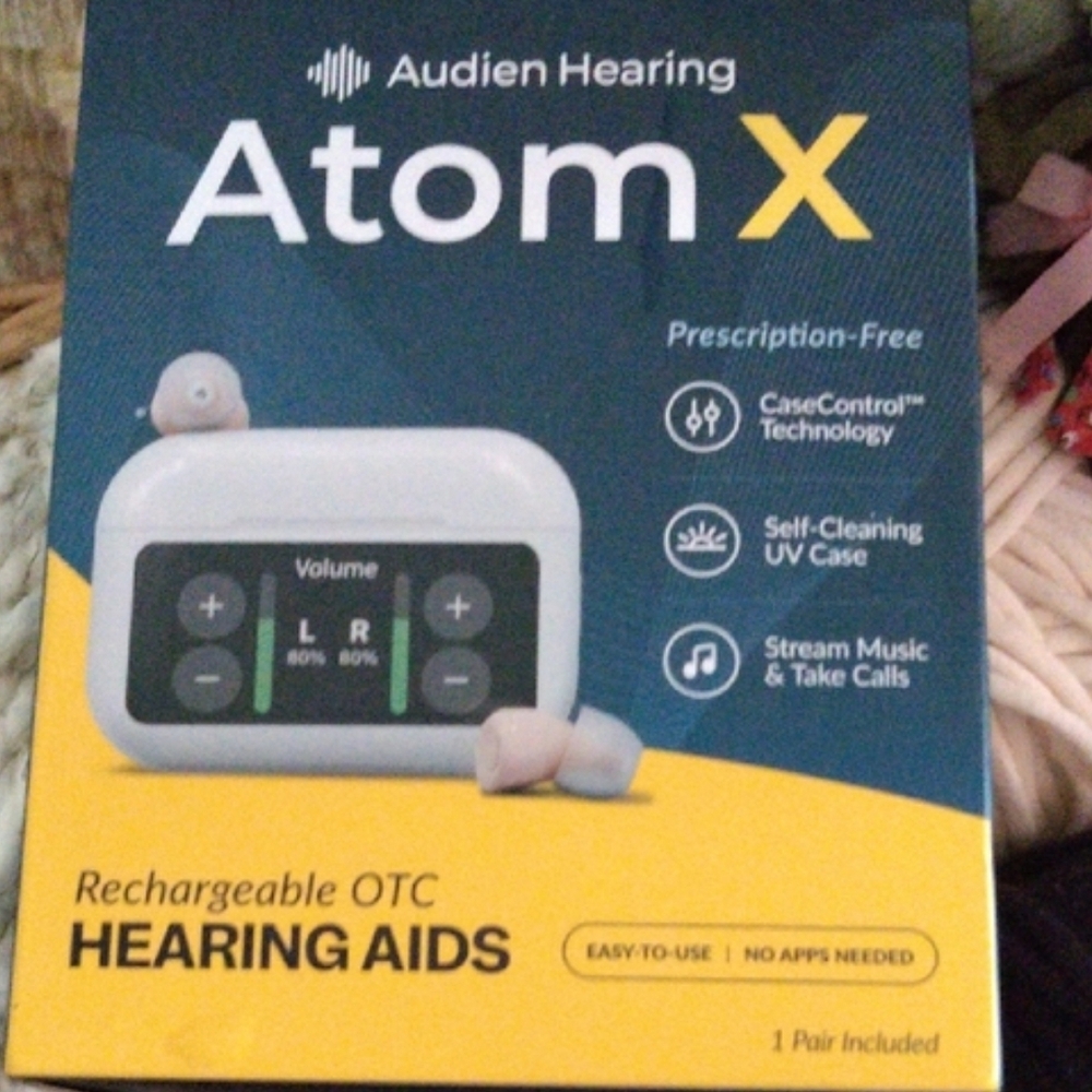 Audien Hearing Atom X Rechargeable OTC Hearing Aids - White